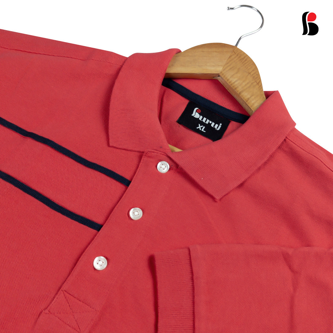 Men's Sporty Elegant PK Polo-Shirt (Red S2)