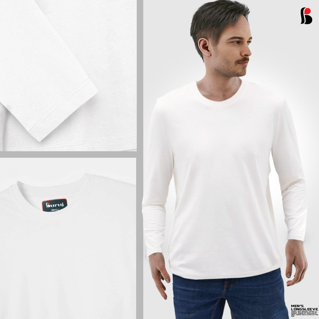 Men's LongSleeve T-Shirt (White) MLT-336