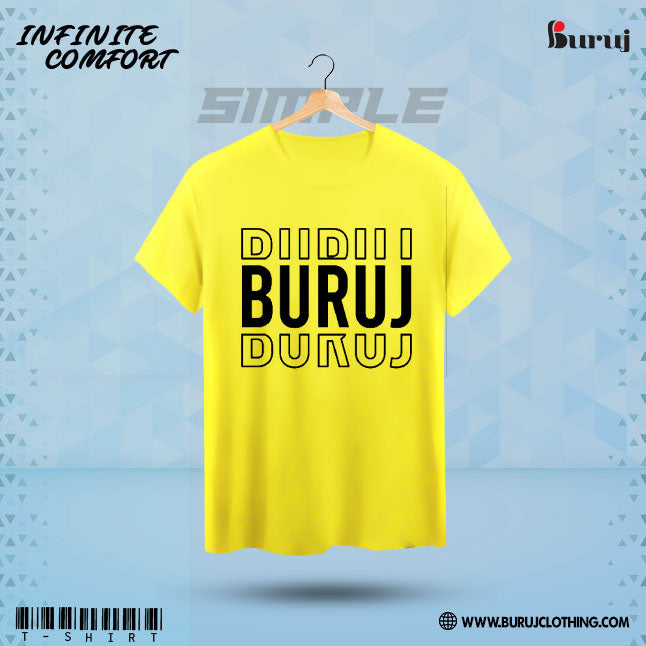 Buruj Men's Printed T-Shirt (Yellow)