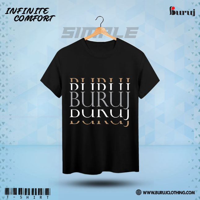 Buruj Men's Printed T-Shirt (Black)