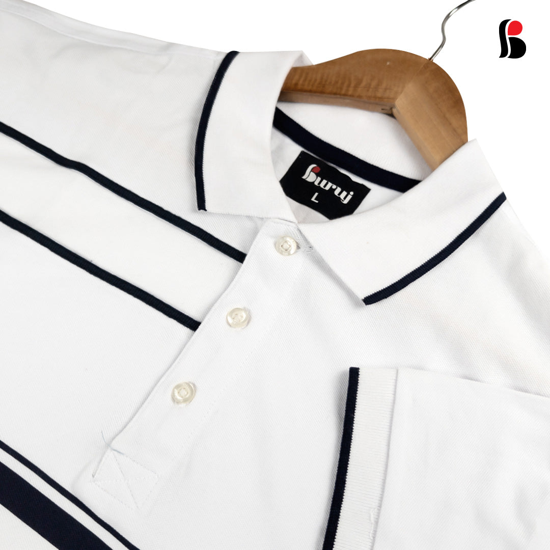 Men's Sporty Elegant PK Polo-Shirt (White S3)