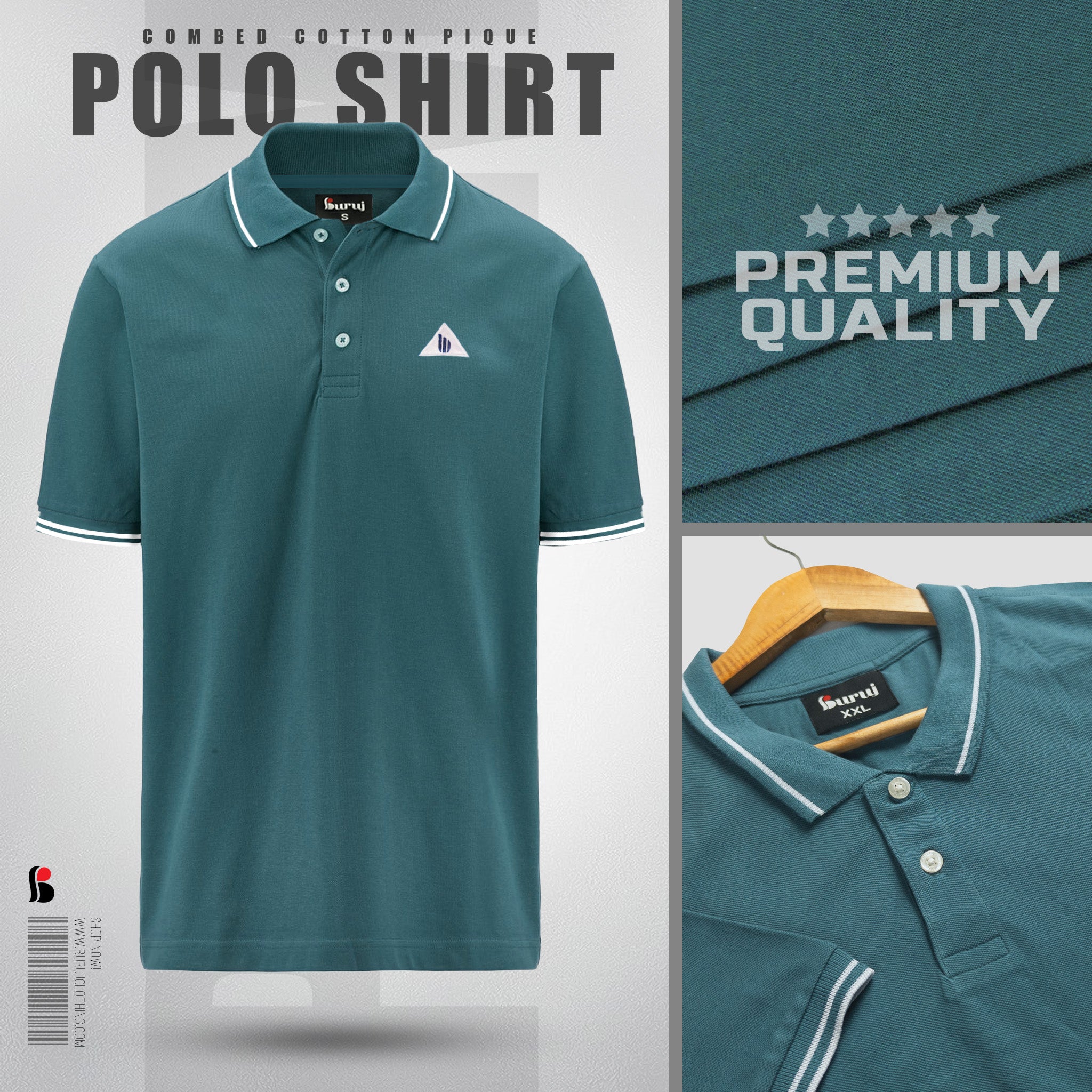 Men's Sporty Elegant PK Polo-Shirt (Beetle Green)