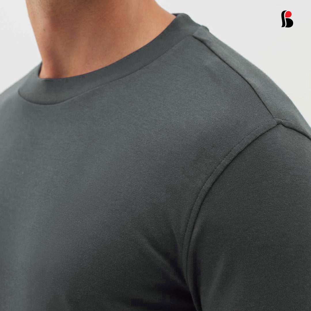 Men's LongSleeve T-Shirt (Light Coffee) with cuff MLT-437