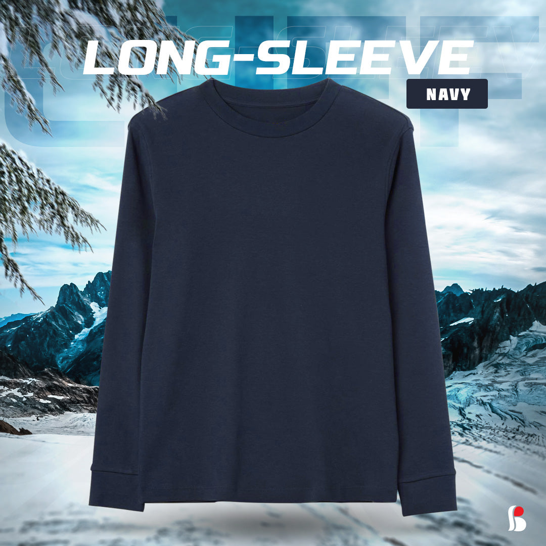 Men's LongSleeve T-Shirt (Navy) with cuff MLT-434