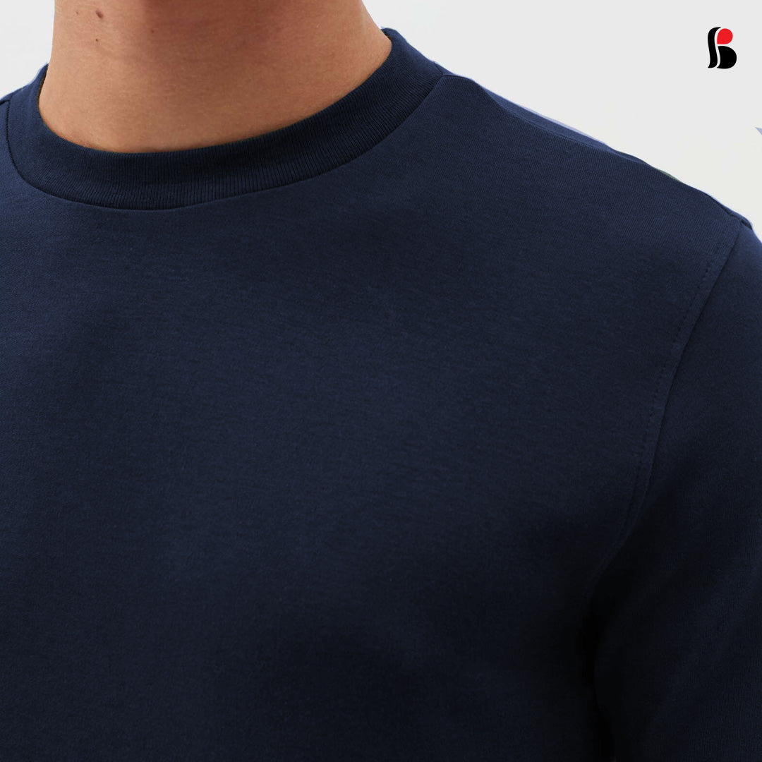 Men's LongSleeve T-Shirt (Navy) with cuff MLT-434