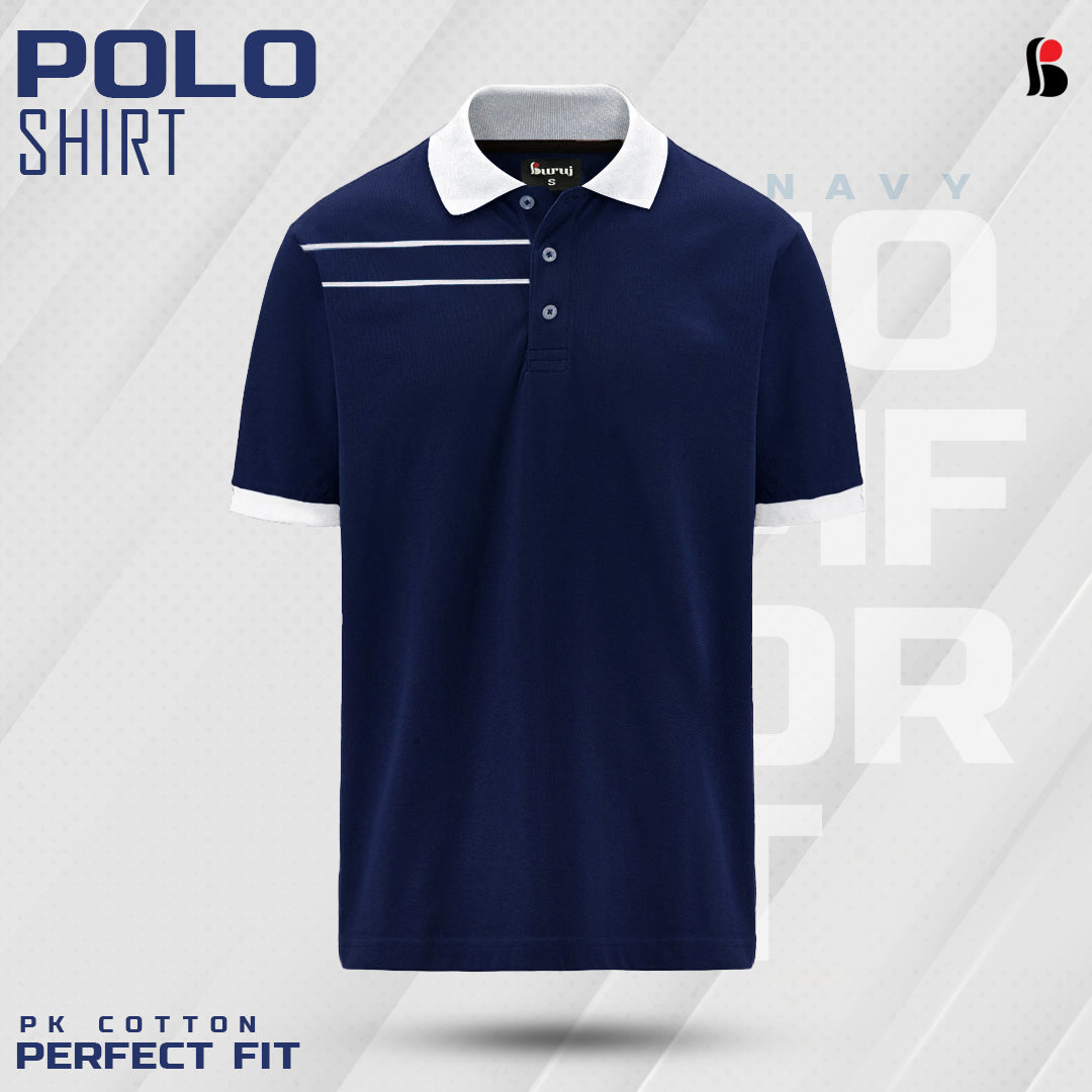 Men's Sporty Elegant PK Polo-Shirt (Navy) - Buruj