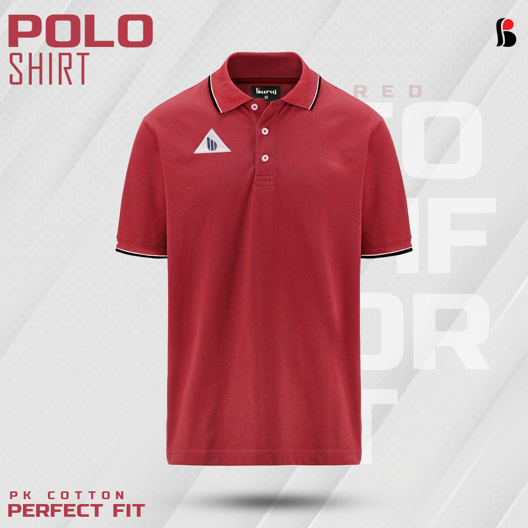 Men's Sporty Elegant PK Polo-Shirt (Red) - Buruj