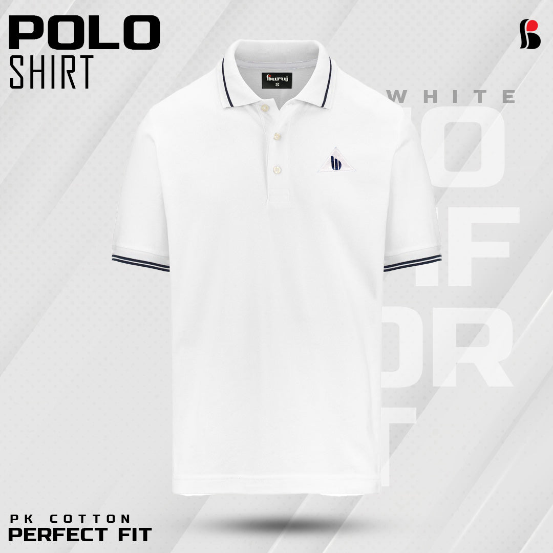 Men's Sporty Elegant PK Polo-Shirt (White) - Buruj