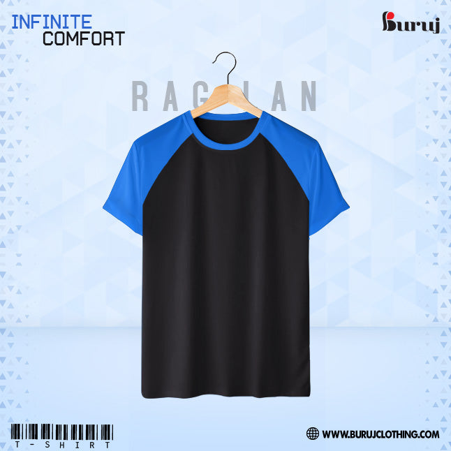 Buruj Men's (Raglan) T-Shirt (Black & Blue) - Buruj
