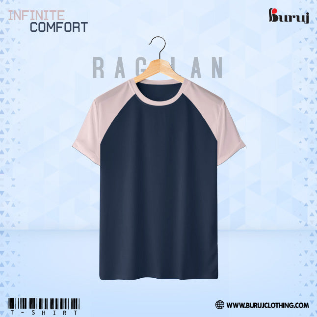 Buruj Men's (Raglan) T-Shirt (Navy & Pink) - Buruj