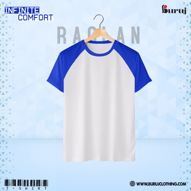 Buruj Men's (Raglan) T-Shirt (white & blue) - Buruj