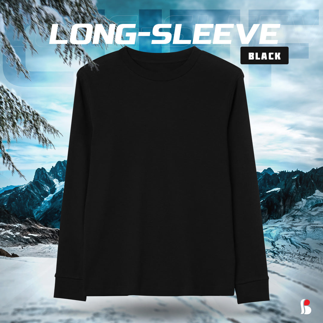 Men's LongSleeve T-Shirt (Black) with cuff MLT-431