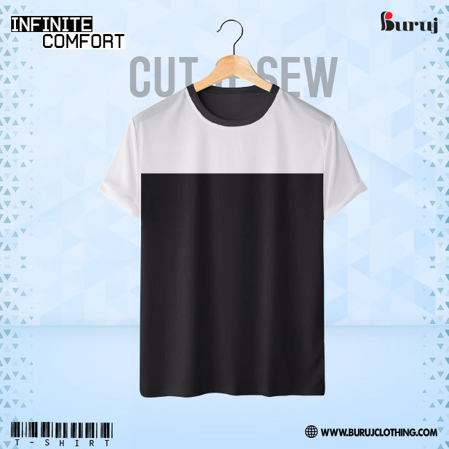 Men’s Short Sleeve T-Shirt (cut & sew)-(ash & black) - Buruj