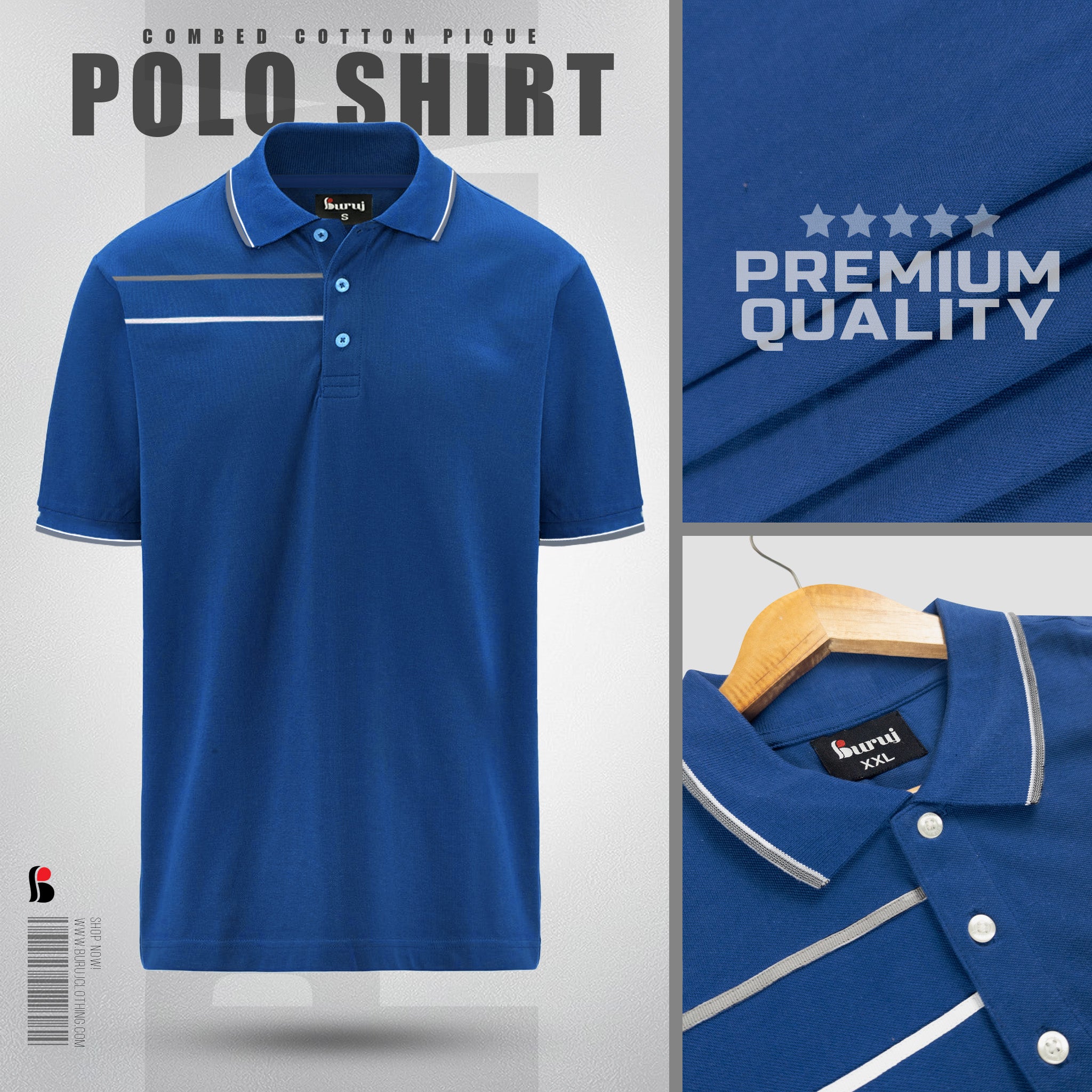 Men's Sporty Elegant PK Polo-Shirt (Blue S2)