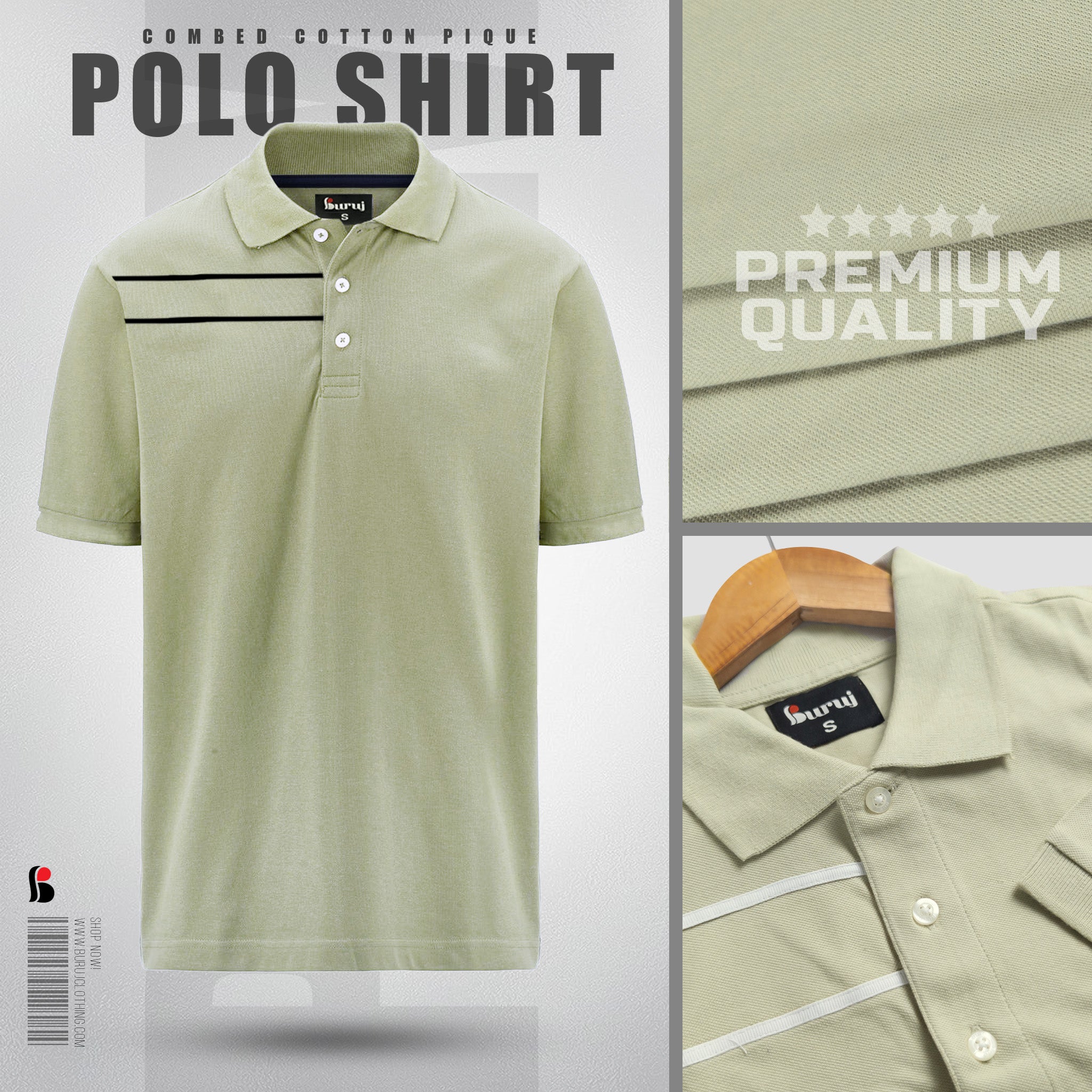 Men's Sporty Elegant PK Polo-Shirt (Green Mist)
