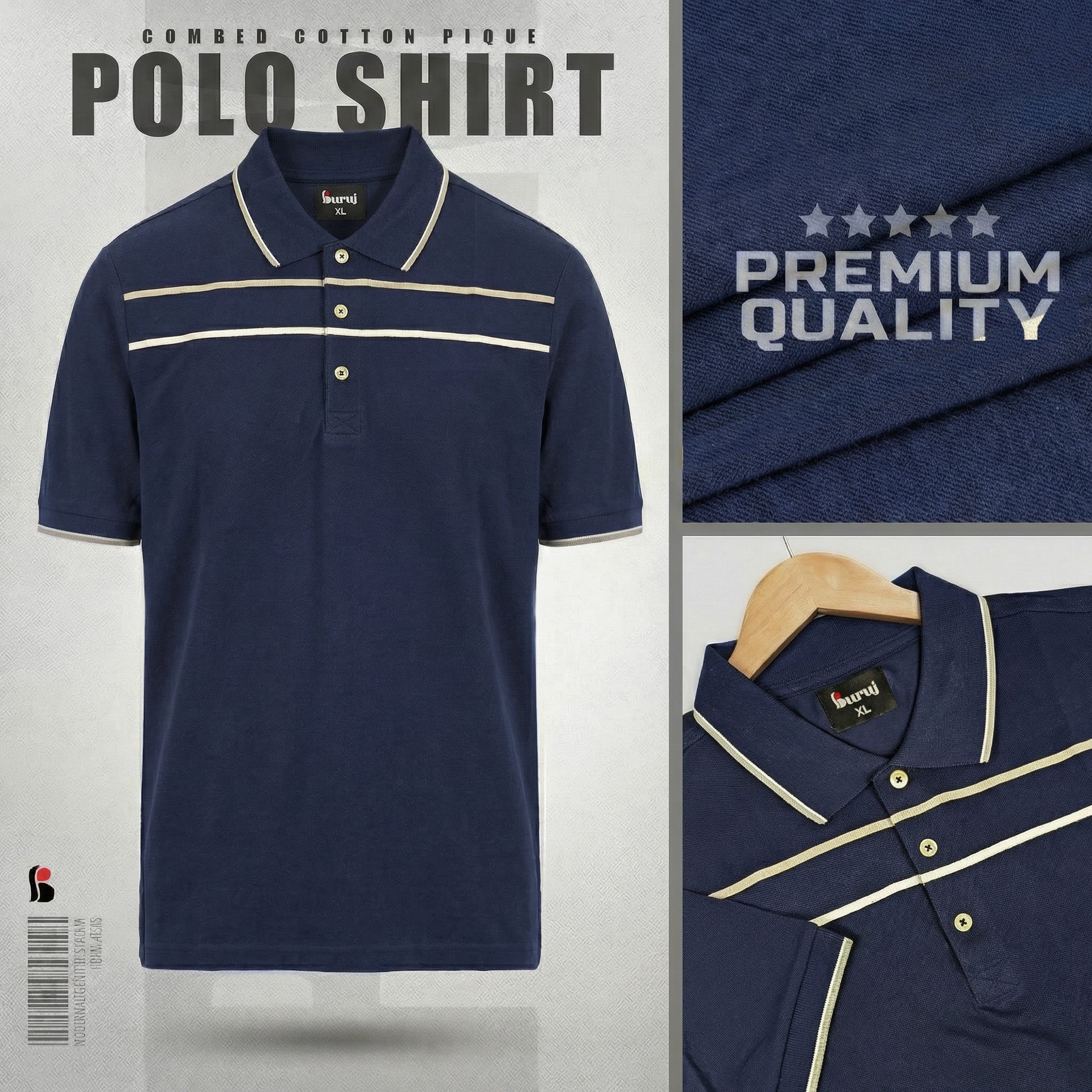 Men's Sporty Elegant PK Polo-Shirt (Navy)