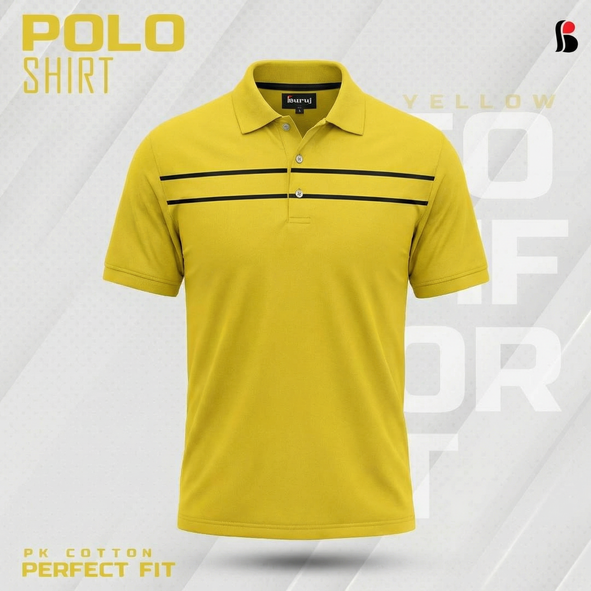 Men's Sporty Elegant PK Polo-Shirt (Yellow)