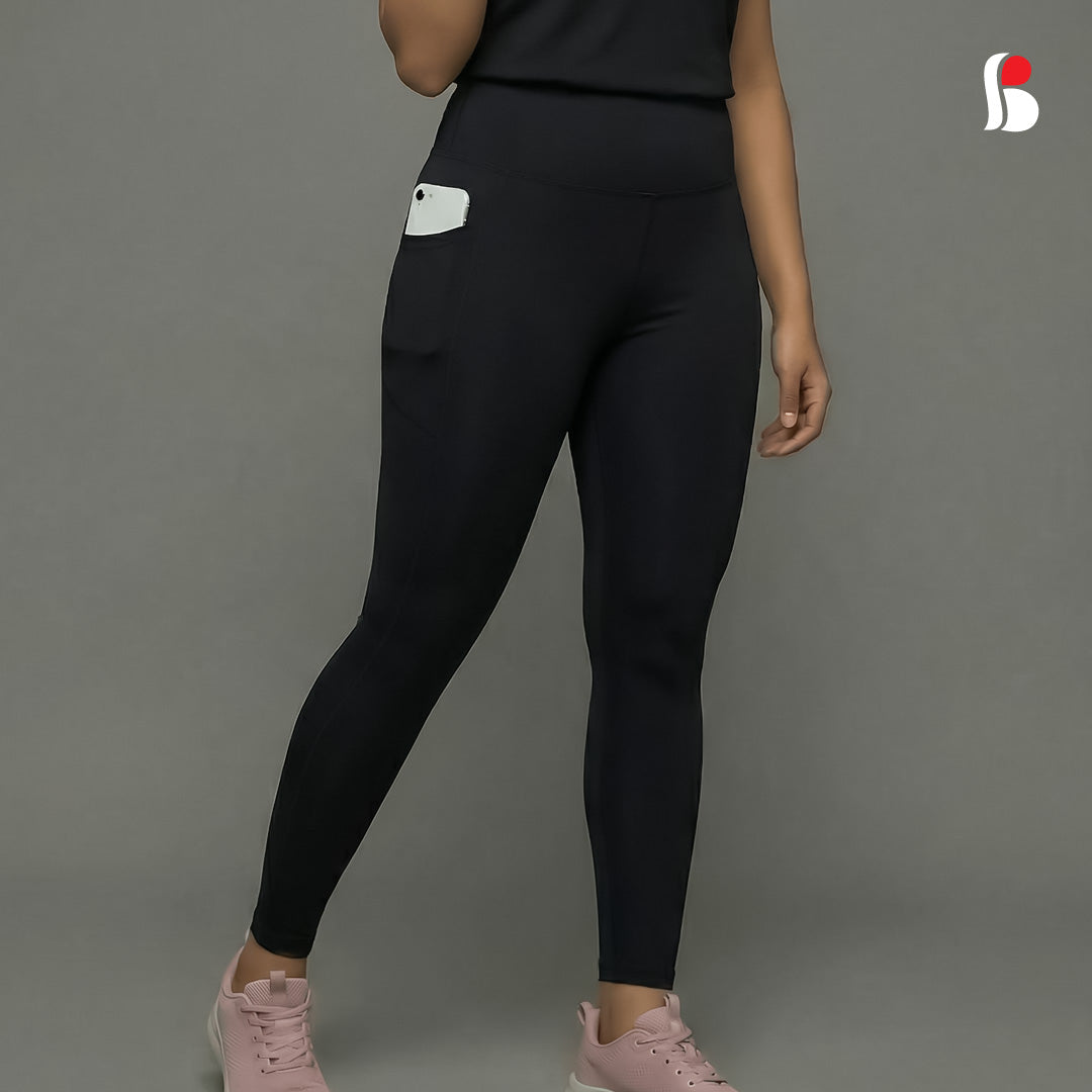Ladies Yoga Leggings with pocket (Black) -L326