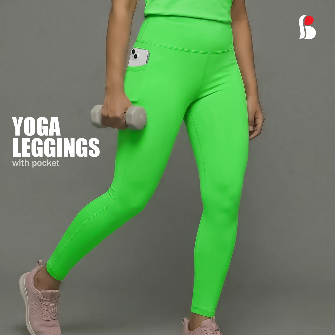 Ladies Yoga Leggings with pocket (Parrot)-L326