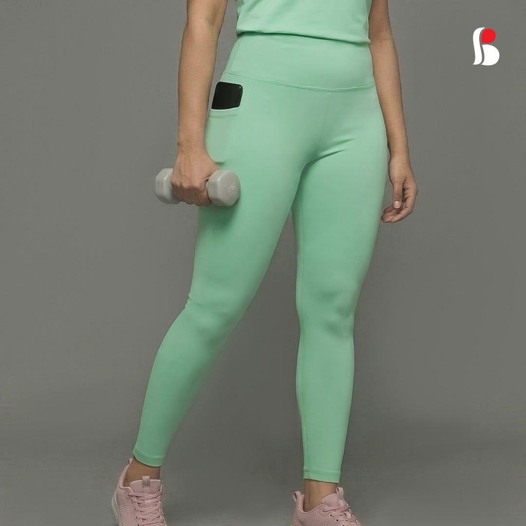 Ladies Yoga Leggings with pocket (Pastel Green)-L322
