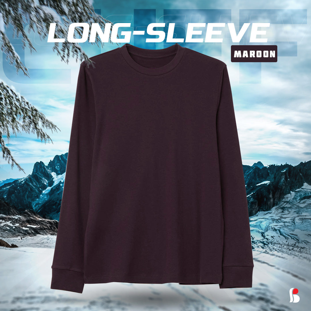 Men's LongSleeve T-Shirt (Maroon) with cuff MLT-432