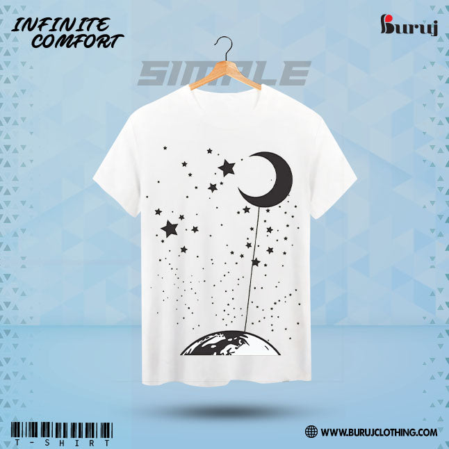 Buruj Men's Printed T-Shirt (White)