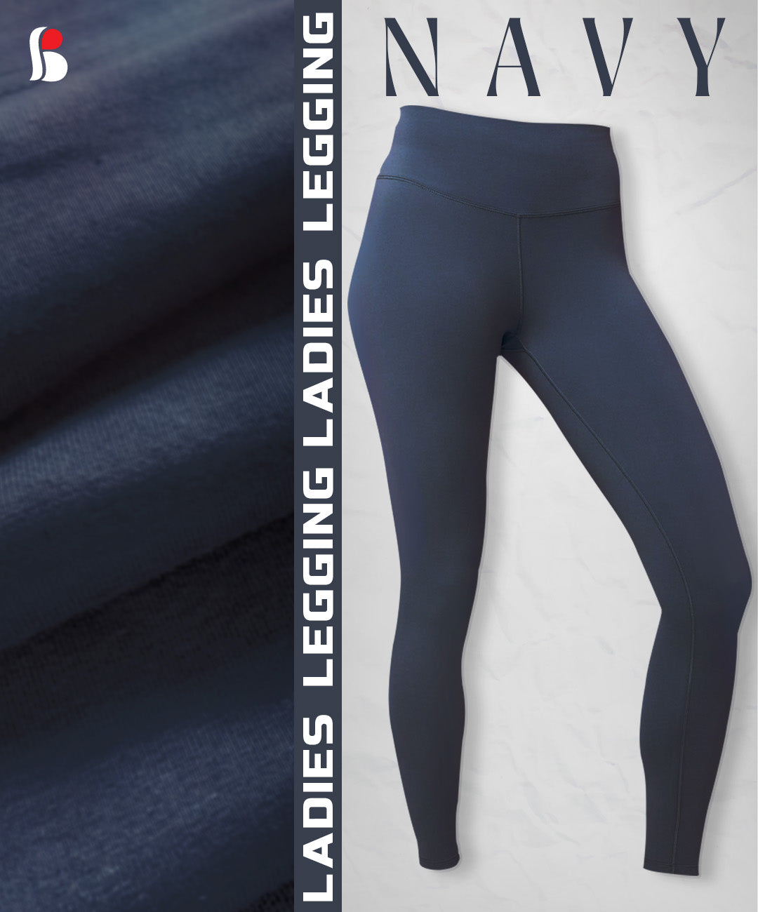 Ladies High Quality Leggings (Navy) - Buruj