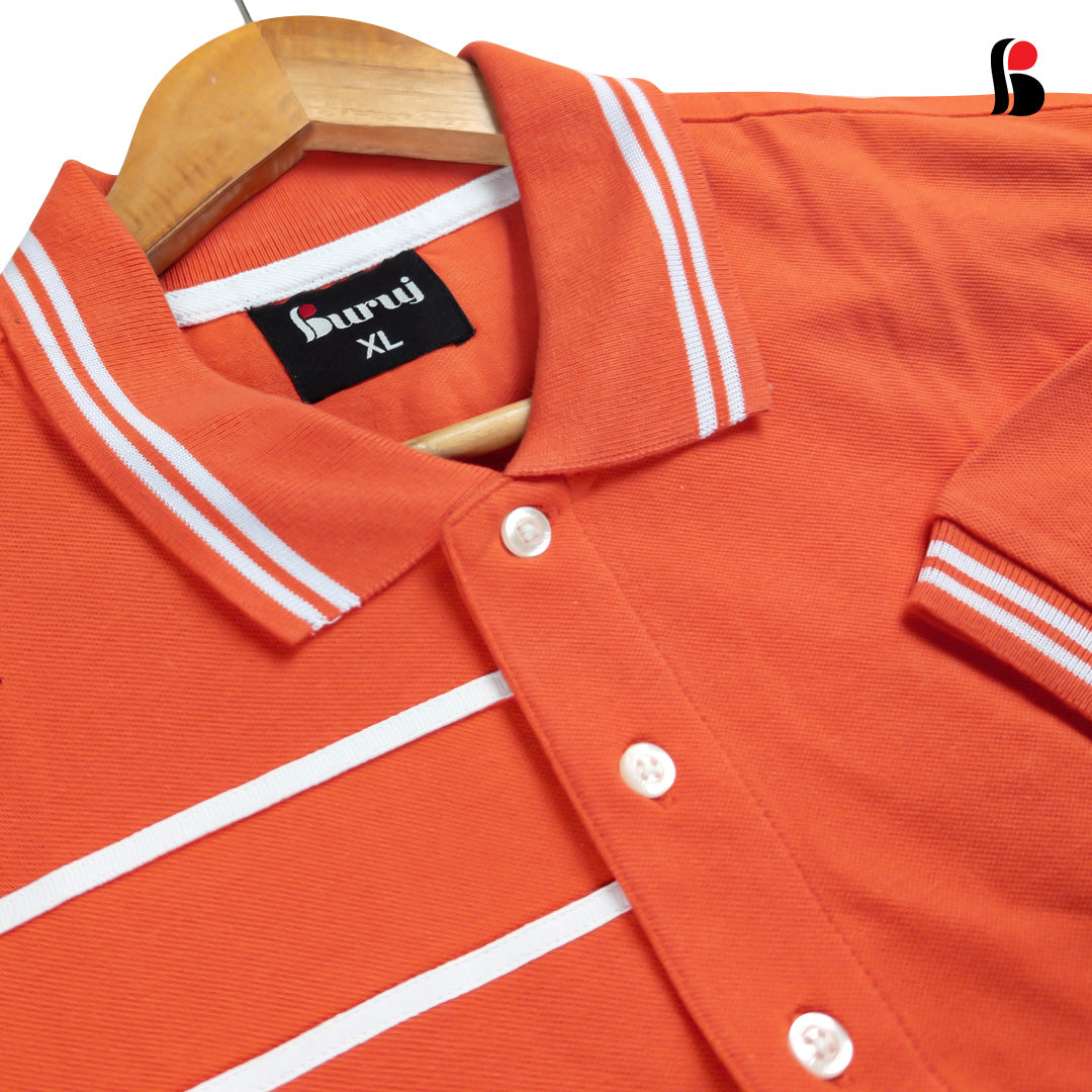 Men's Sporty Elegant PK Polo-Shirt (Orange S2)