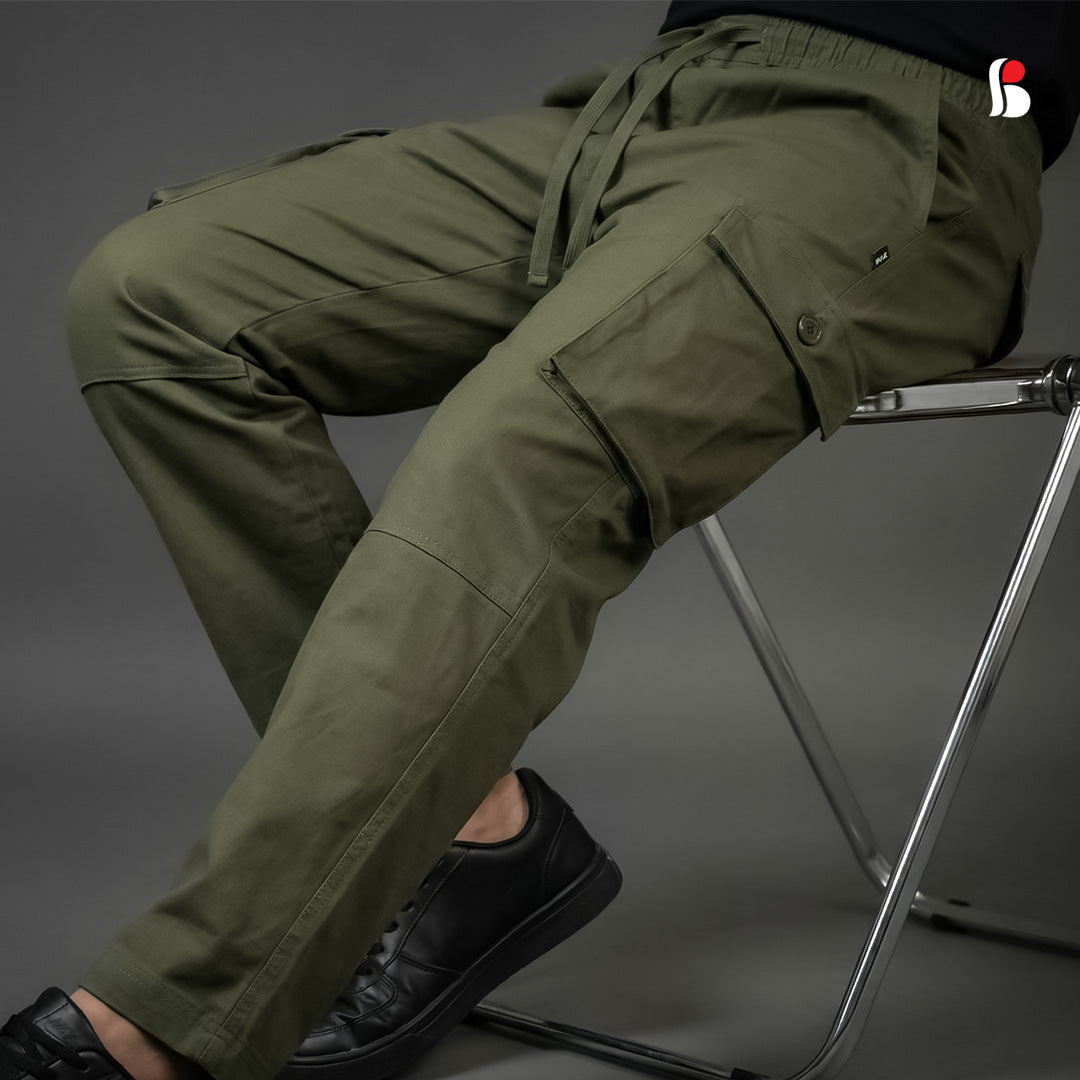 Cargo Trousers [6 pockets] - Olive MCT-256