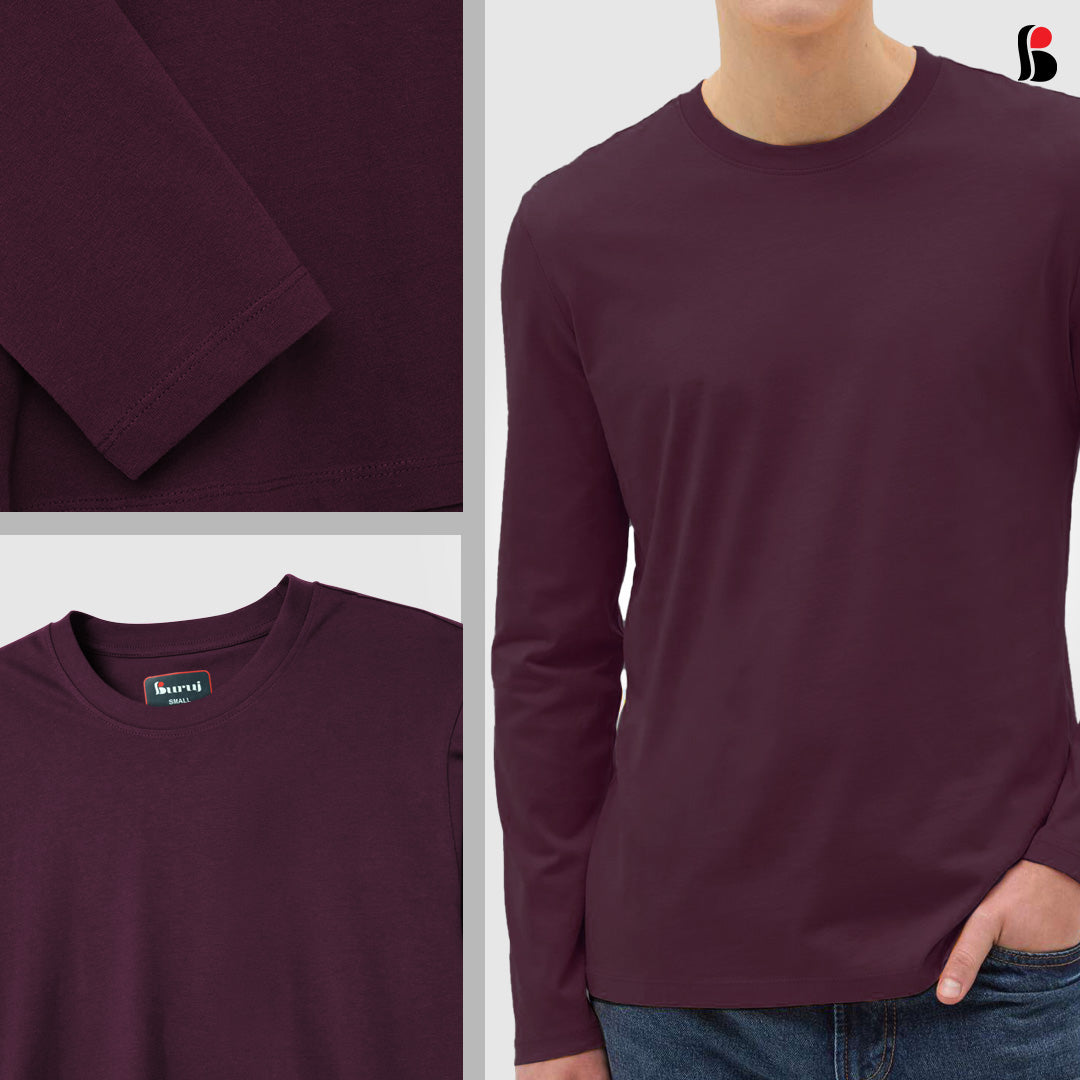 Men's LongSleeve T-Shirt (Maroon) MLT-335