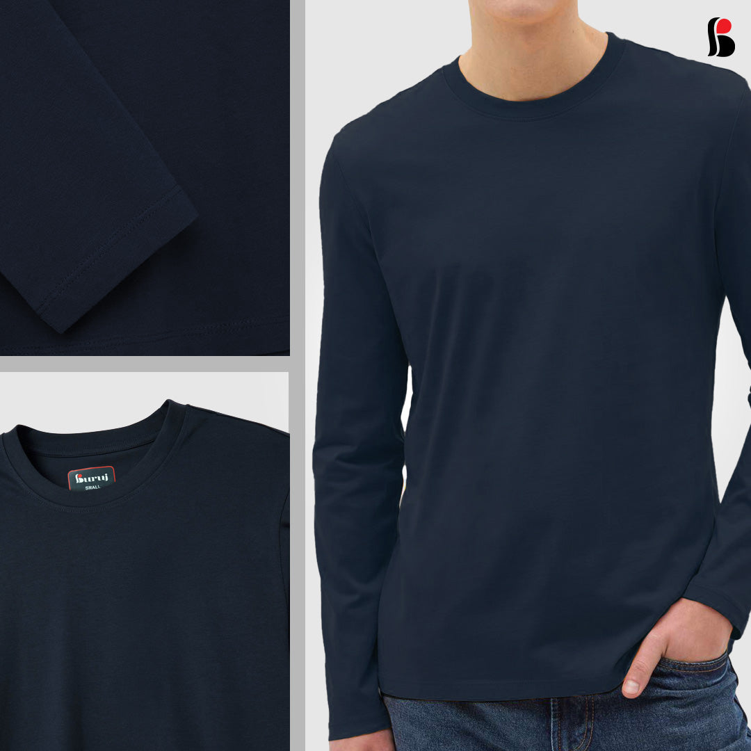 Men's LongSleeve T-Shirt (Deep Navy) MLT-339