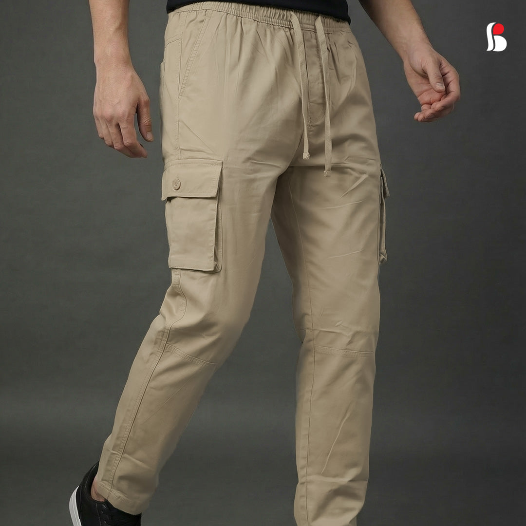 Cargo Trousers [6 pockets] - Beige MCT-252