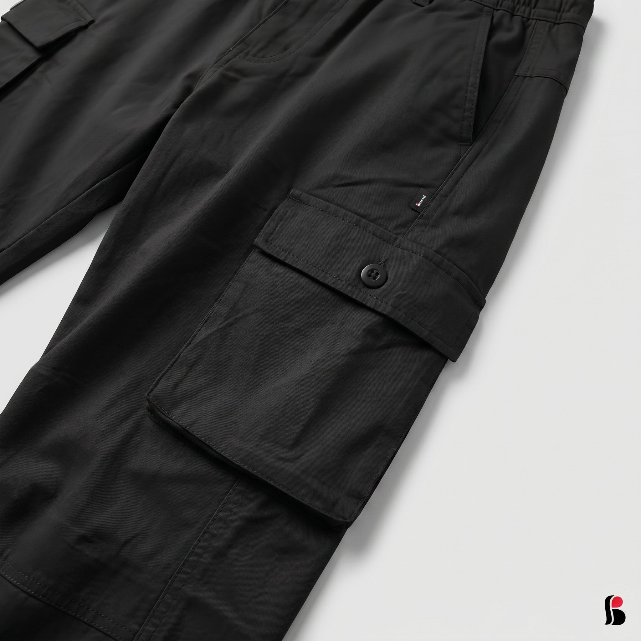 Cargo Trousers [6 pockets] - Black MCT-251