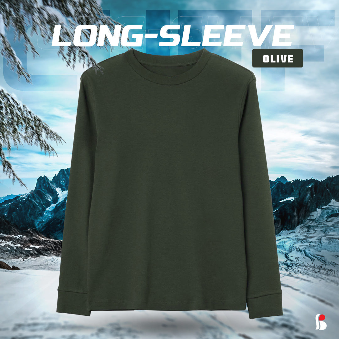 Men's LongSleeve T-Shirt (Olive) with cuff MLT-435