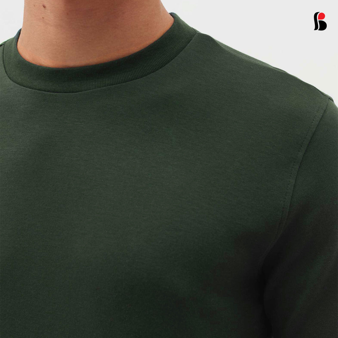 Men's LongSleeve T-Shirt (Olive) with cuff MLT-435