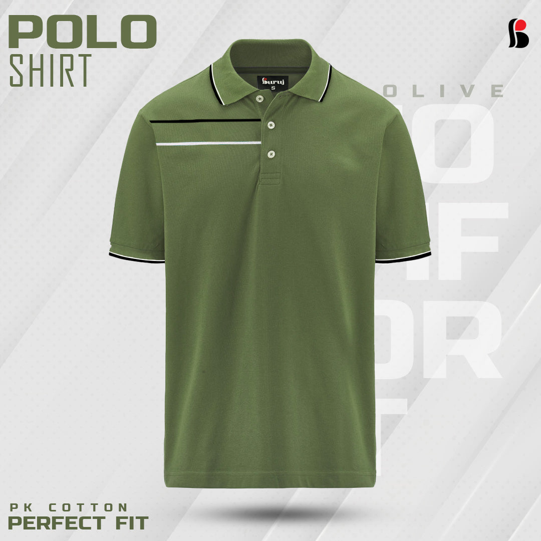 Men's Sporty Elegant PK Polo-Shirt (Olive) - Buruj