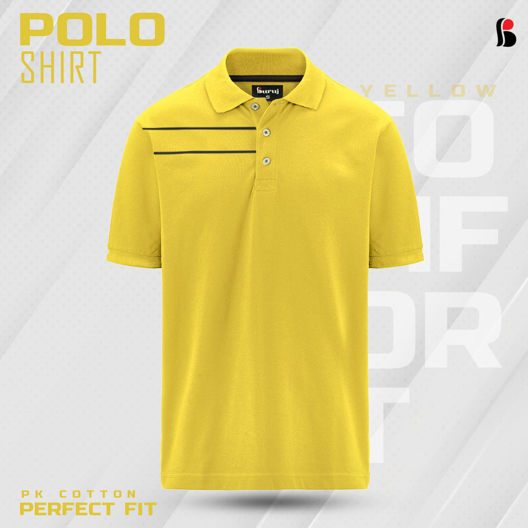 Men's Sporty Elegant PK Polo-Shirt (Yellow) - Buruj