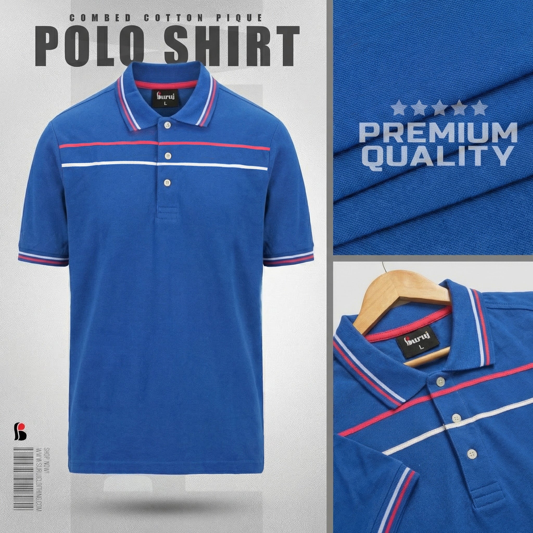 Men's Sporty Elegant PK Polo-Shirt (Blue S2)