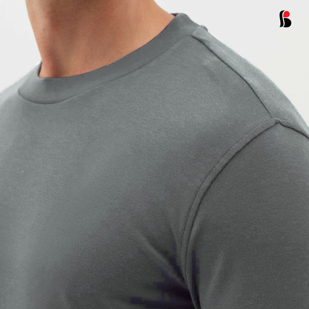 Men's LongSleeve T-Shirt (Ash) with cuff MLT-439