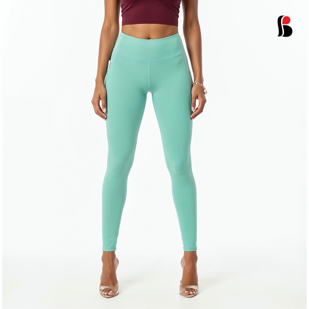 Ladies Yoga Leggings with pocket (Paste)-L328