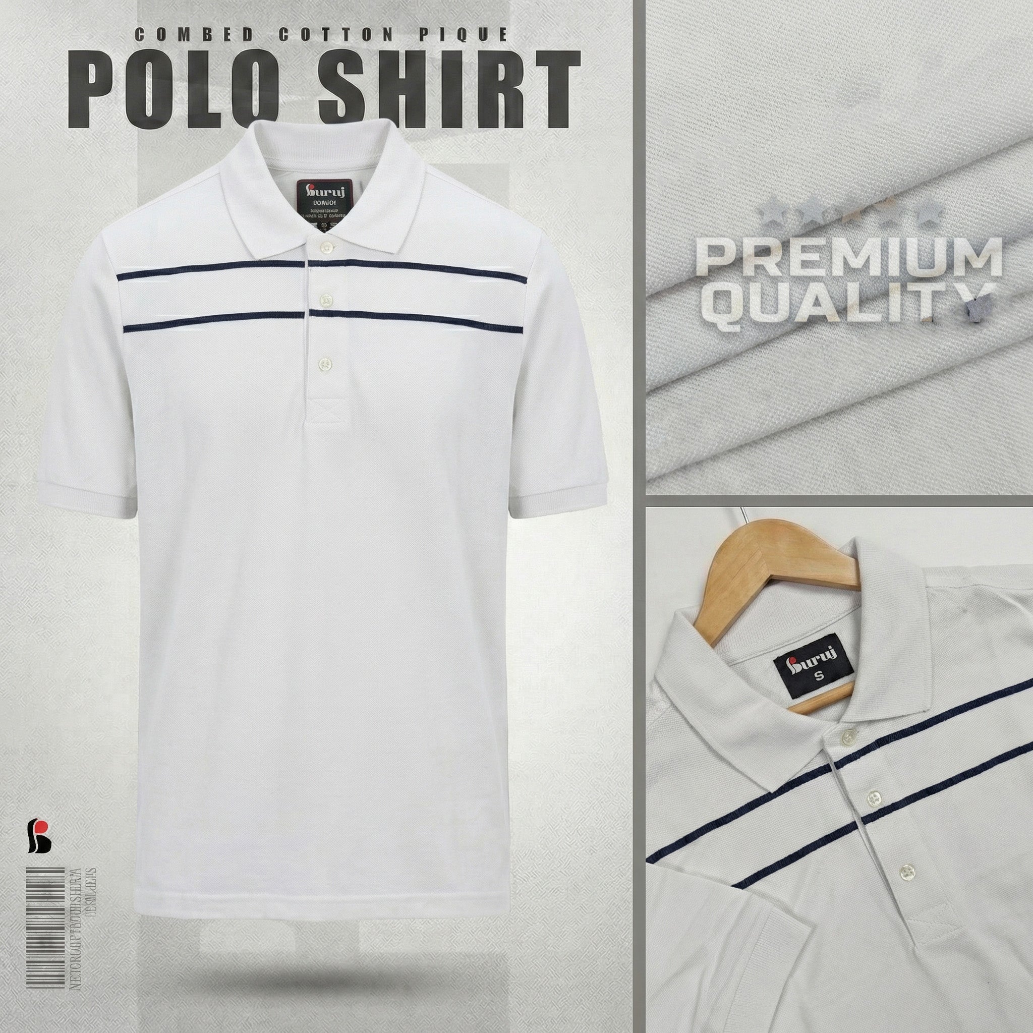 Men's Sporty Elegant PK Polo-Shirt (White S2)