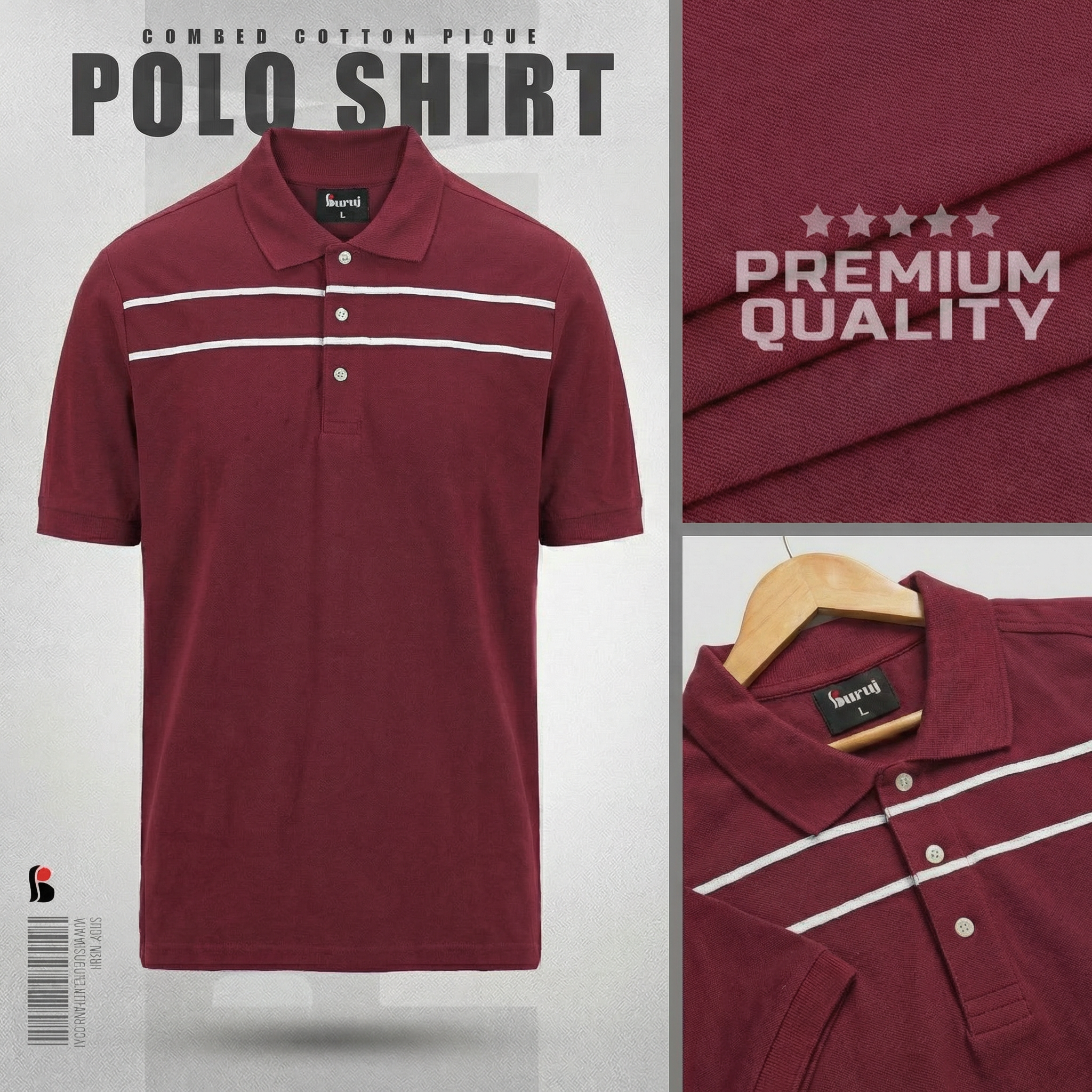 Men's Sporty Elegant PK Polo-Shirt (Maroon)
