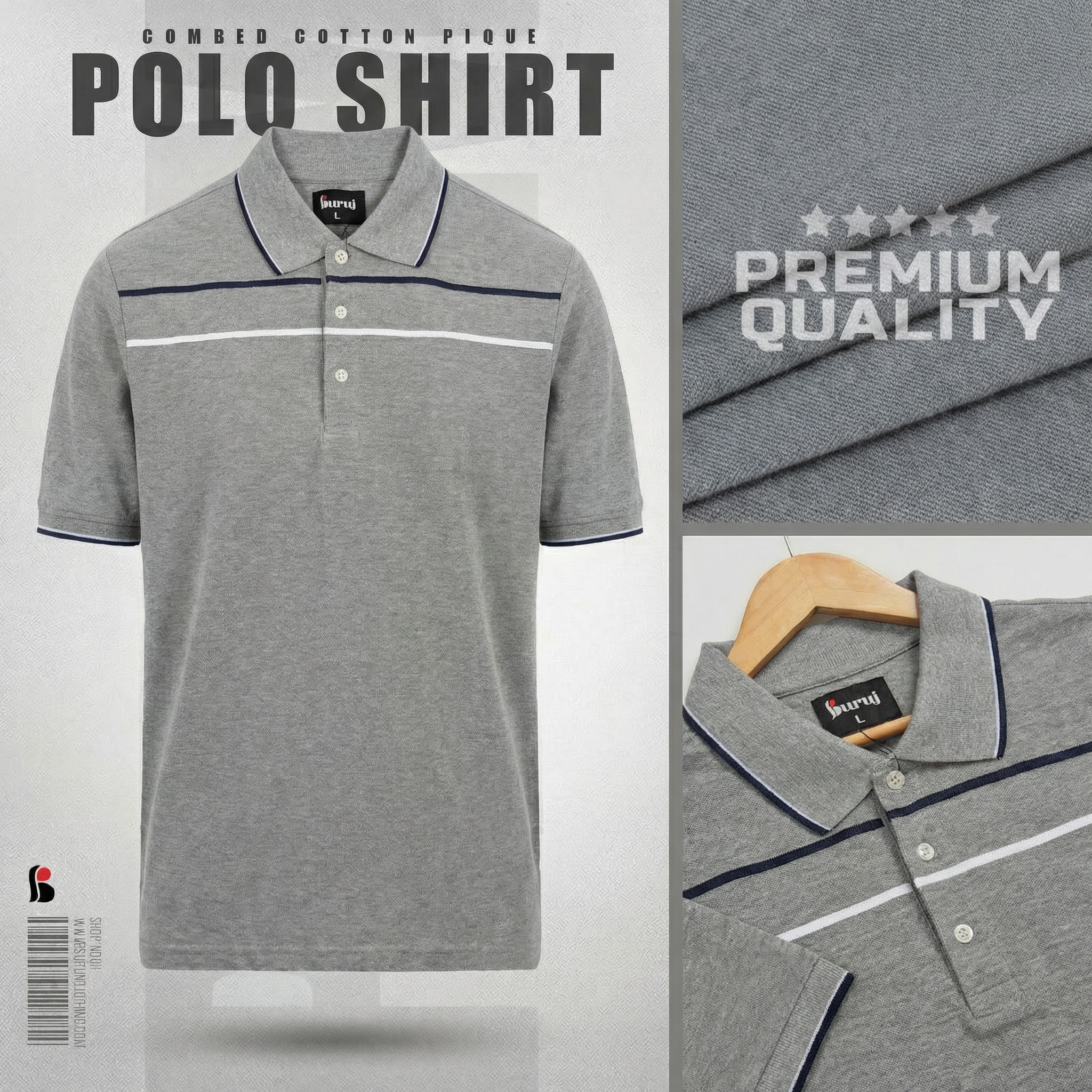 Men's Sporty Elegant PK Polo-Shirt (Grey)