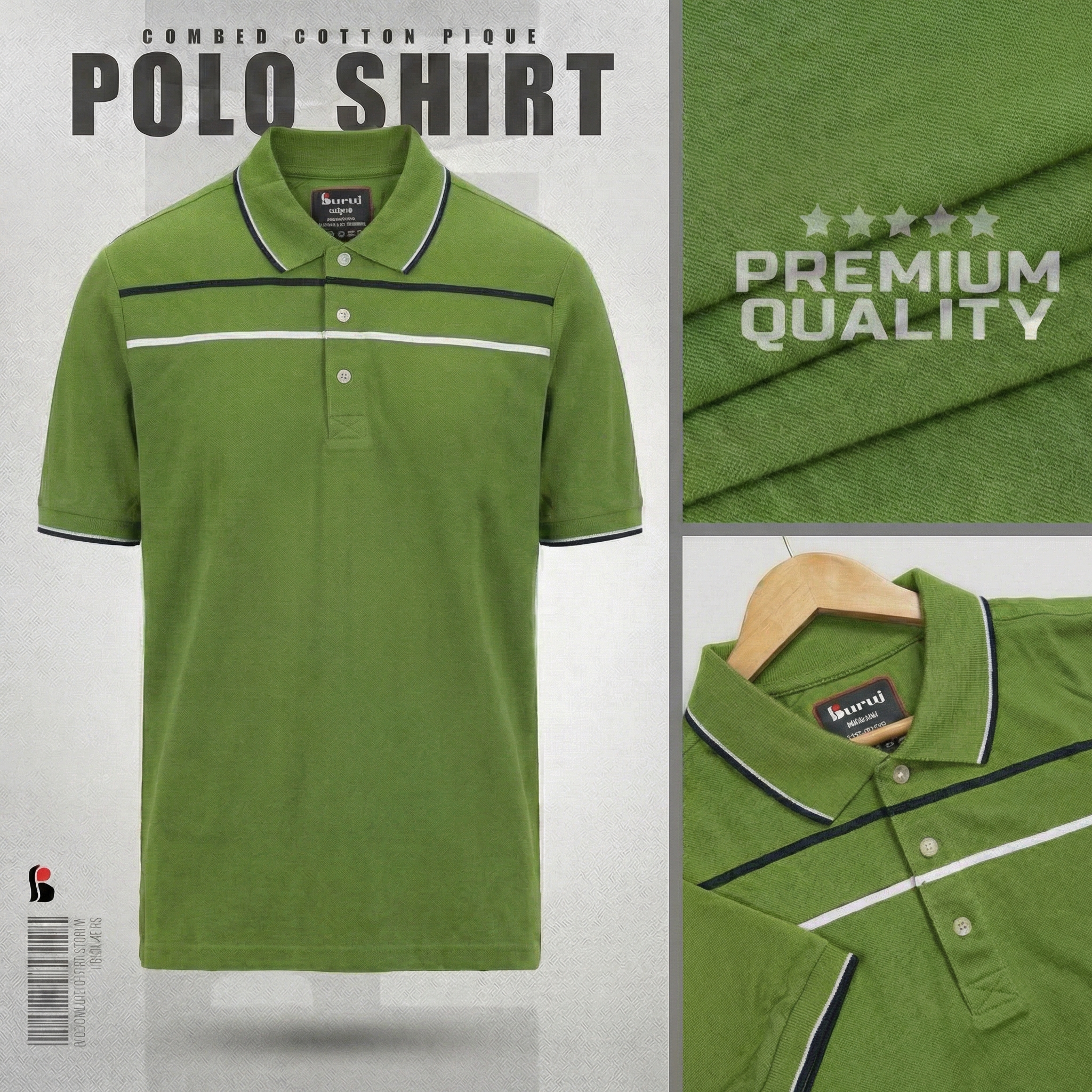Men's Sporty Elegant PK Polo-Shirt (Olive)