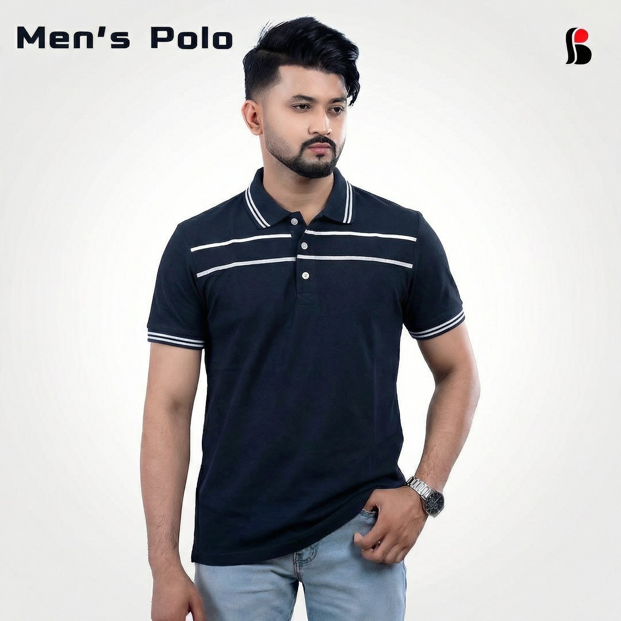 Men's Sporty Elegant PK Polo-Shirt (Black)