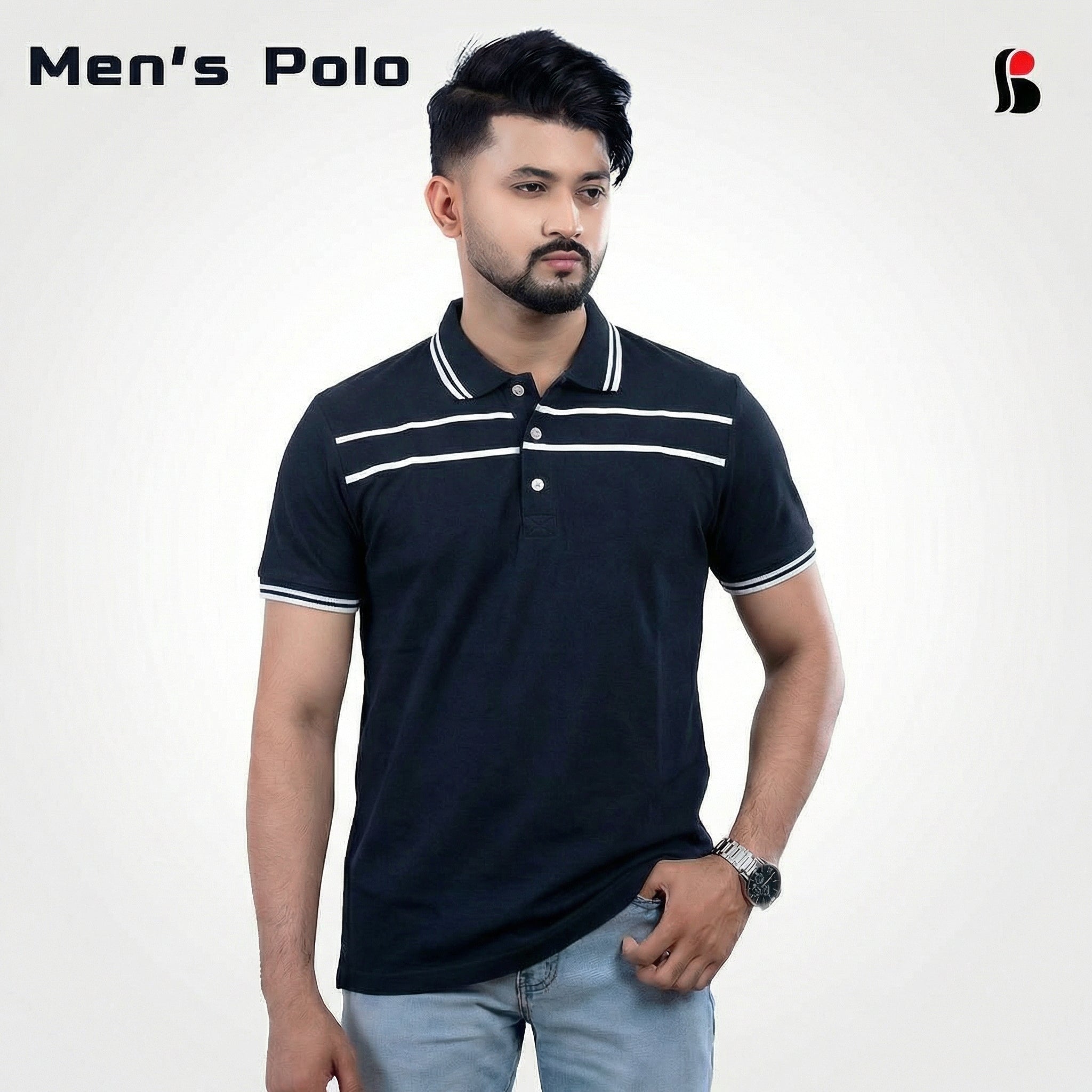 Men's Sporty Elegant PK Polo-Shirt (Black)
